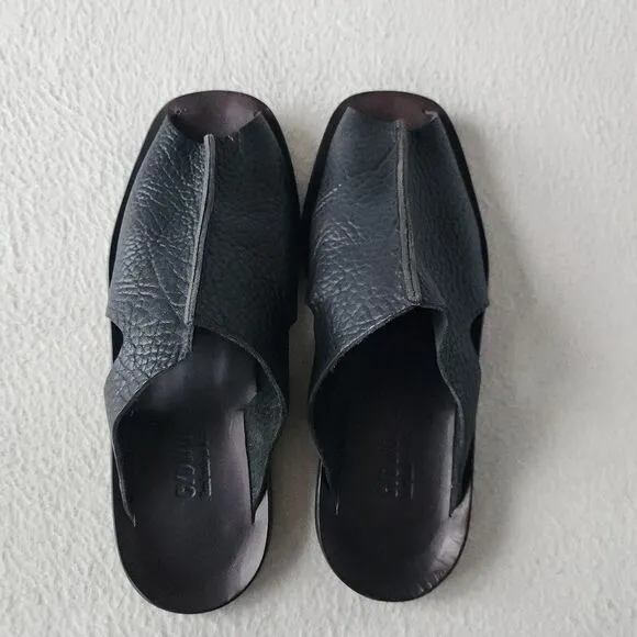 Cydwoq Slip Sandals Men's 44 US 11 Black Leather Handmade USA Minimalist Shoes