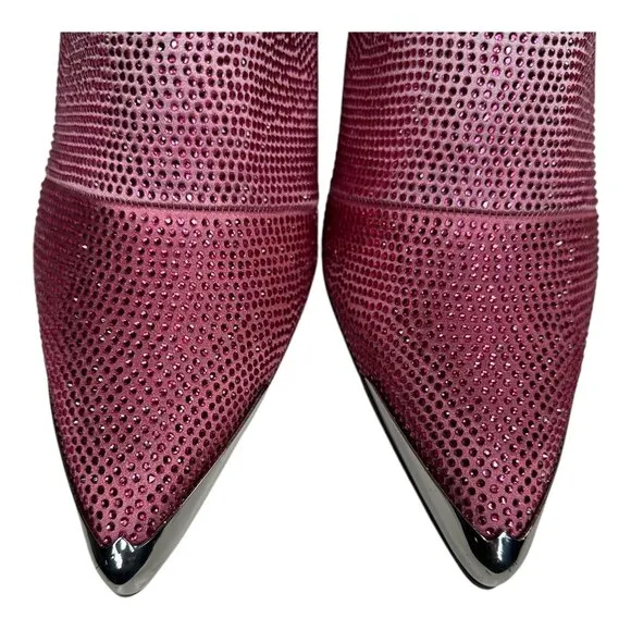 Daniel Diamond Johnny Guitar Boots Pink Glitter Ombre Rhinestones. Sz:11