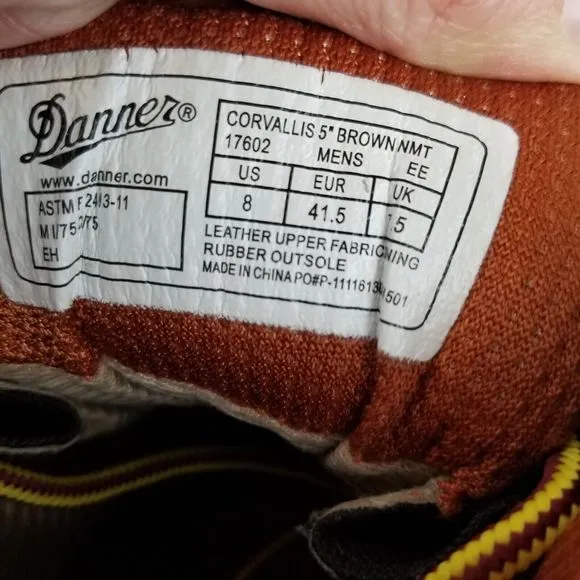 Danner Corvallis Mens 8 EE Brown Leather Non-Metallic Toe 5&quot; Work‎ Boots 17602