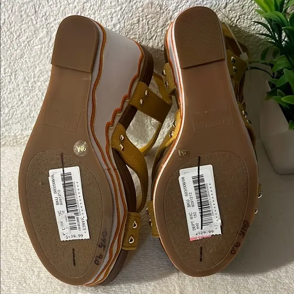 DANNIJO X Gianni bini Yellow Wedge Sandals