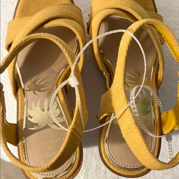 DANNIJO X Gianni bini Yellow Wedge Sandals