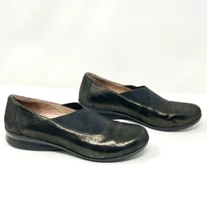 Dansko Anne Black Gold Metallic Slip-On Stretch Band Comfort Shoes EU 40 US 9.5