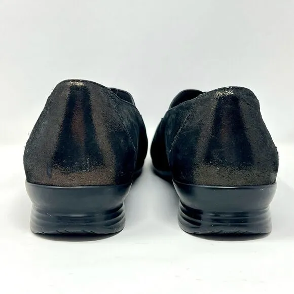Dansko Anne Black Gold Metallic Slip-On Stretch Band Comfort Shoes EU 40 US 9.5