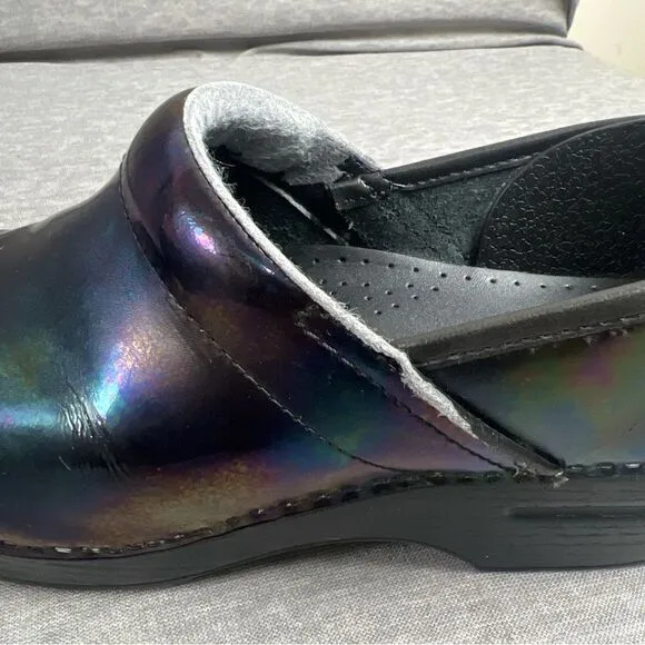 Dansko Black Iridescent Nursing Clogs Mules Size US 9 - 9.5 (40) Slip On Shoes