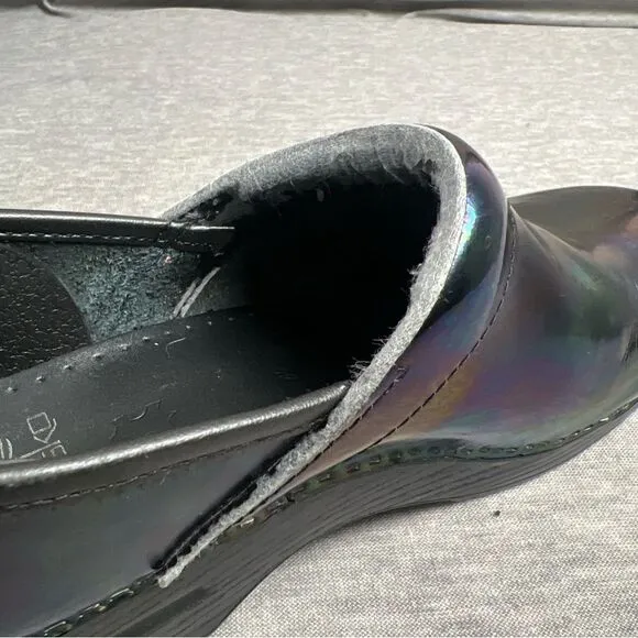 Dansko Black Iridescent Nursing Clogs Mules Size US 9 - 9.5 (40) Slip On Shoes