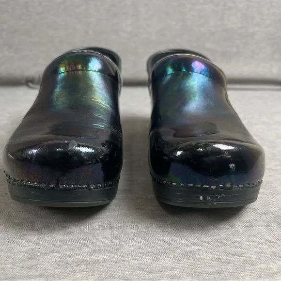 Dansko Black Iridescent Nursing Clogs Mules Size US 9 - 9.5 (40) Slip On Shoes