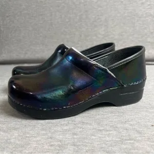 Dansko Black Iridescent Nursing Clogs Mules Size US 9 - 9.5 (40) Slip On Shoes
