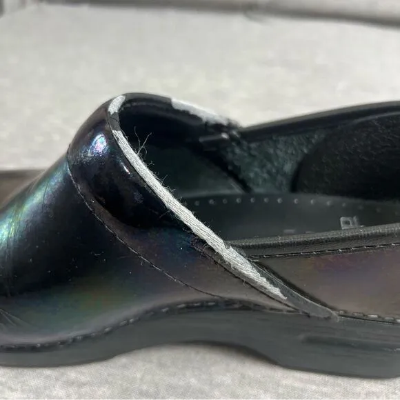 Dansko Black Iridescent Nursing Clogs Mules Size US 9 - 9.5 (40) Slip On Shoes