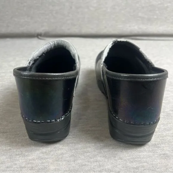 Dansko Black Iridescent Nursing Clogs Mules Size US 9 - 9.5 (40) Slip On Shoes