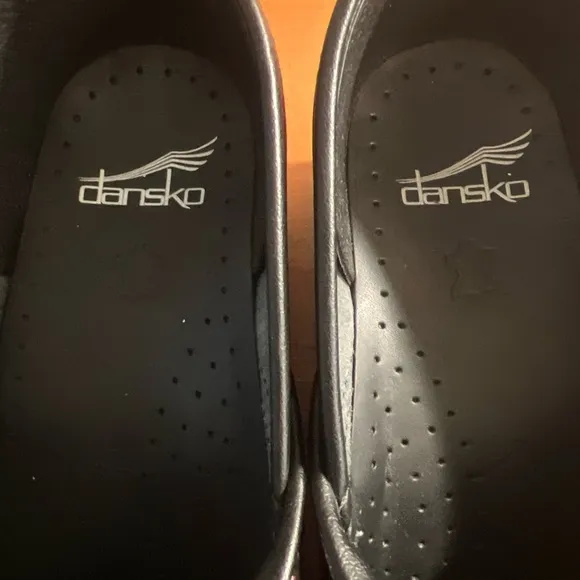 Dansko Black Iridescent Nursing Clogs Size US 8.5-9 EU 39 Slip On Shoes Mules