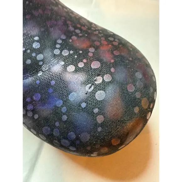Dansko Black Iridescent Paint Splatter Leather Professional Clogs Shoes EU 40