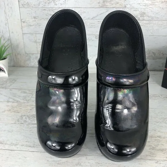 Dansko‎ Clogs Size 39 Black Patent Leather Nursing Professional Shoes