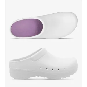 Dansko Kane Lightweight Molded EVA Backless Clog Shoes Pearl Iridescent White 37
