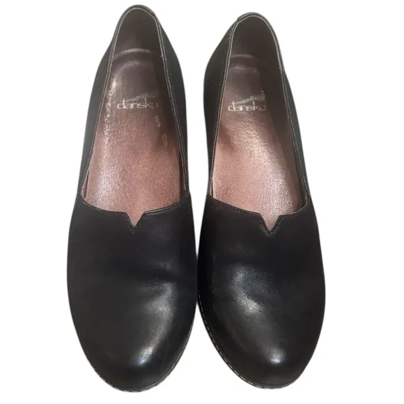 DANSKO LILIANA Black BurnishedNubuck Wedge Clog Professional Comfort Shoes US 8