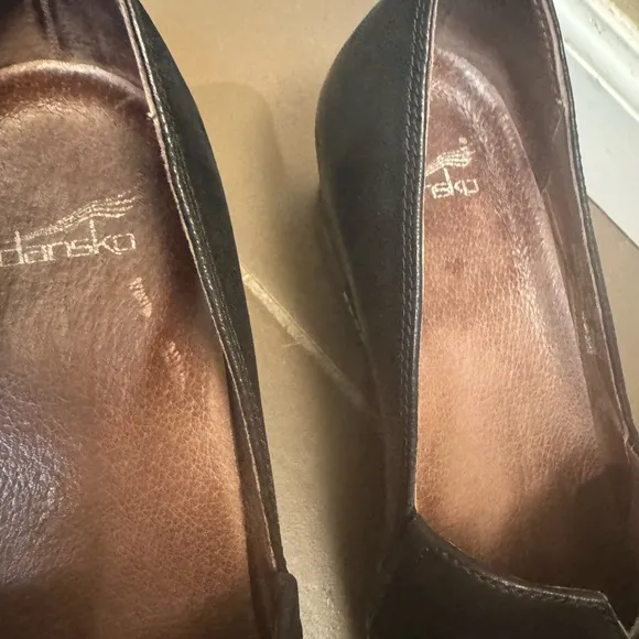 DANSKO LILIANA Black BurnishedNubuck Wedge Clog Professional Comfort Shoes US 8