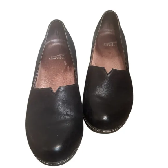 DANSKO LILIANA Black BurnishedNubuck Wedge Clog Professional Comfort Shoes US 8
