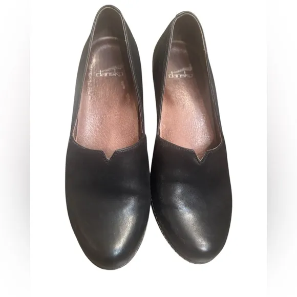 DANSKO LILIANA Black BurnishedNubuck Wedge Clog Professional Comfort Shoes US 8