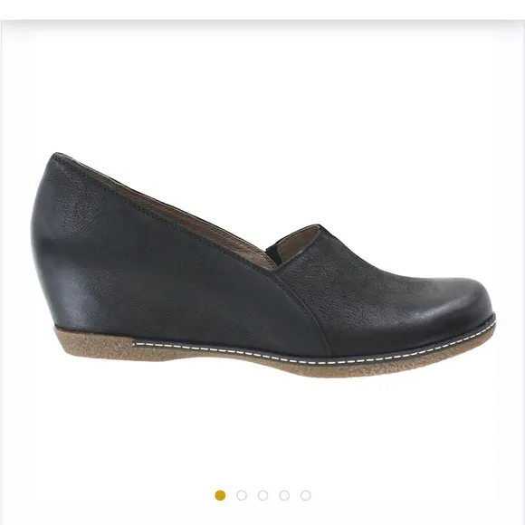 DANSKO LILIANA Black BurnishedNubuck Wedge Clog Professional Comfort Shoes US 8