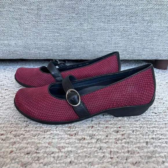 Dansko Orla Snake Cranberry Women's Mary Jane Shoes