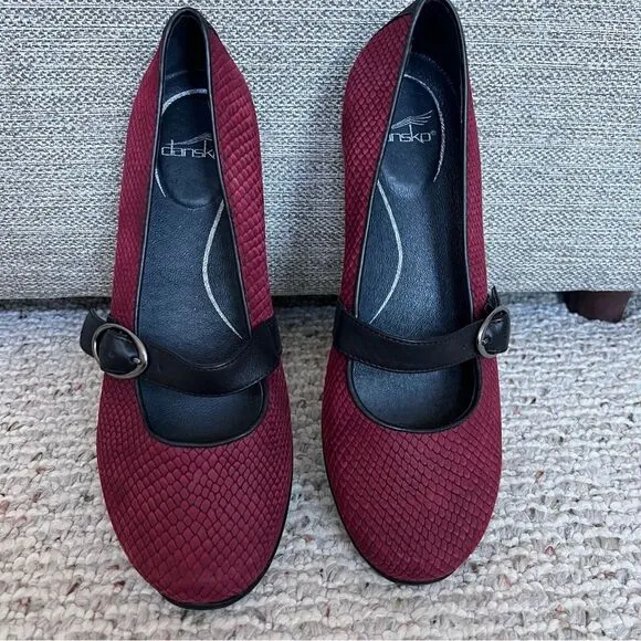 Dansko Orla Snake Cranberry Women's Mary Jane Shoes