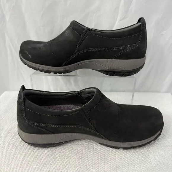 Dansko Patti Shoes Size 9 Slip On Vibram Nursing Black Leather Casual EU 39