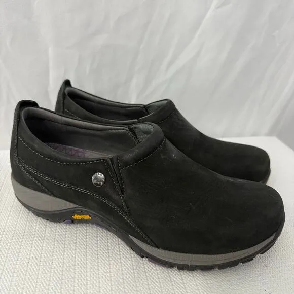 Dansko Patti Shoes Size 9 Slip On Vibram Nursing Black Leather Casual EU 39