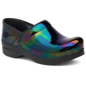 Dansko Petrol Patent Black Nursing Clog Shoes Size 38 7.5-8