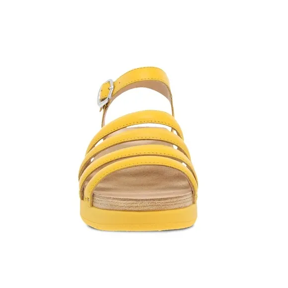 DANSKO ROXIE YELLOW LEATHERSANDAL SIZE 40 9.5-10 US