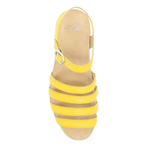DANSKO ROXIE YELLOW LEATHERSANDAL SIZE 40 9.5-10 US