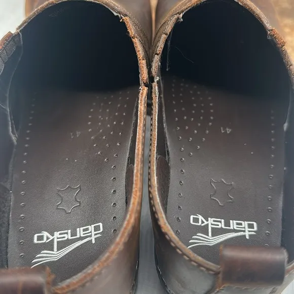 Dansko Shoes Wm 41 (US 10.5-11) Brown Leather Slip On Clog Professional Nursing