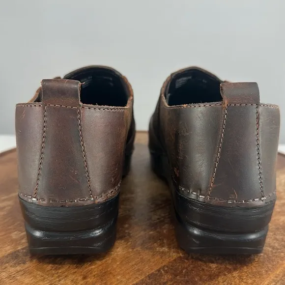 Dansko Shoes Wm 41 (US 10.5-11) Brown Leather Slip On Clog Professional Nursing