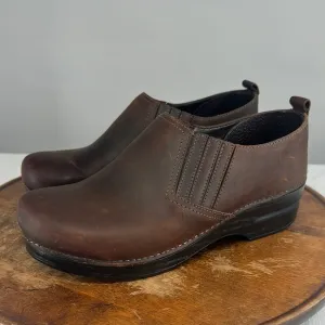 Dansko Shoes Wm 41 (US 10.5-11) Brown Leather Slip On Clog Professional Nursing