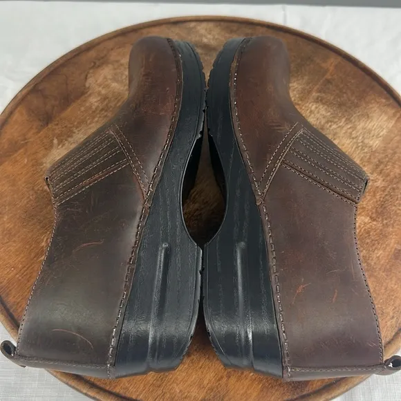 Dansko Shoes Wm 41 (US 10.5-11) Brown Leather Slip On Clog Professional Nursing
