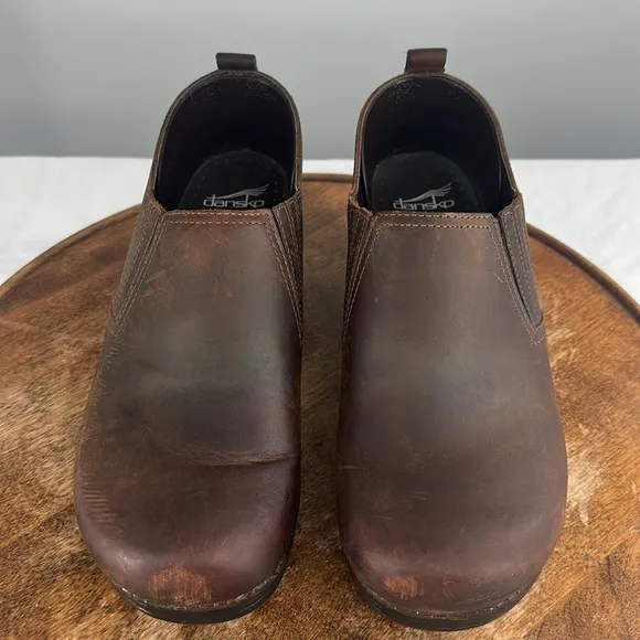 Dansko Shoes Wm 41 (US 10.5-11) Brown Leather Slip On Clog Professional Nursing