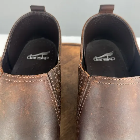Dansko Shoes Wm 41 (US 10.5-11) Brown Leather Slip On Clog Professional Nursing