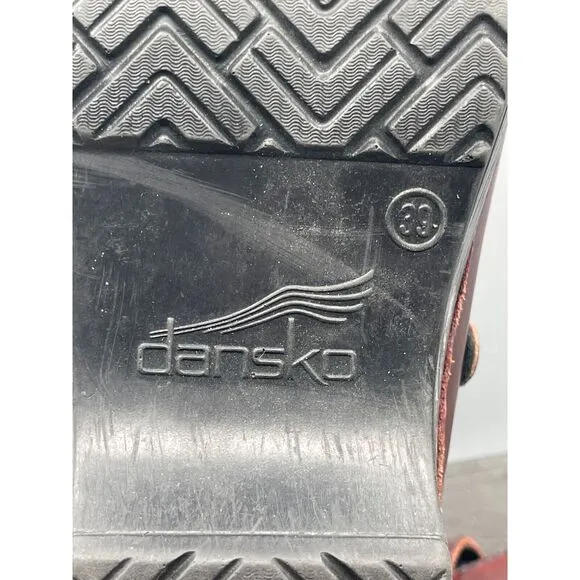 Dansko Shoes Womens 8.5 Merrie Nursing Mary Jane Mules EU 39 Red Slip On
