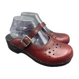 Dansko Shoes Womens 8.5 Merrie Nursing Mary Jane Mules EU 39 Red Slip On