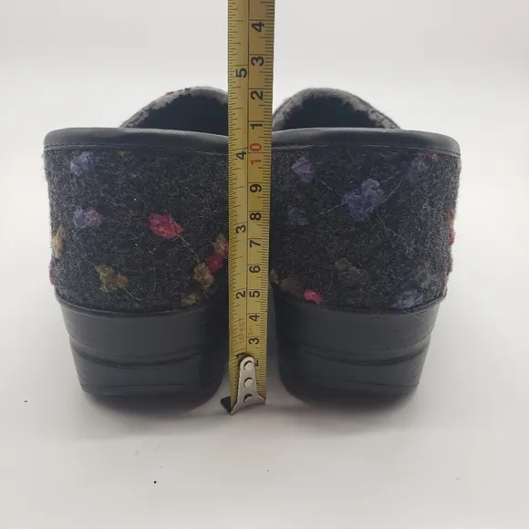 Dansko Women's Professional Felt EU 41 Charcoal multi color dots slip on shoes