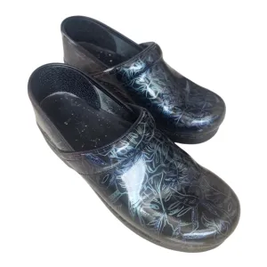 Dansko Womens Professional Tropical Leaf Patent Nursing Clogs Size 38 US 7.5-8