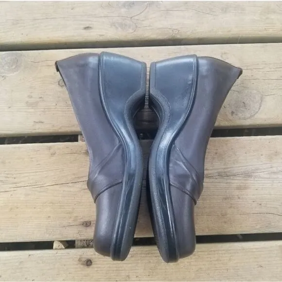 Dansko Bridget Brown Leather Wrap Front Close Toe Comfort Shoes Size 41