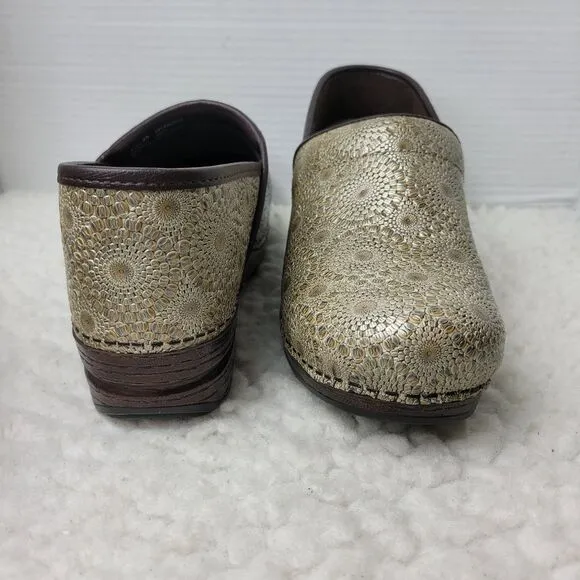 Dansko Gold Patterned Clogs
