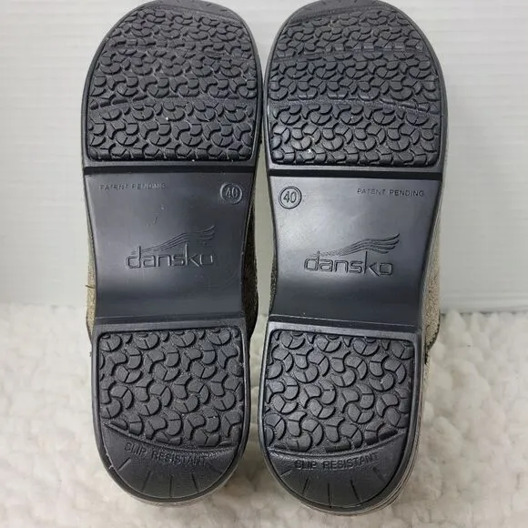 Dansko Gold Patterned Clogs