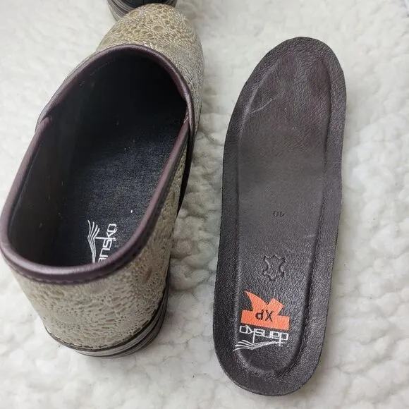 Dansko Gold Patterned Clogs