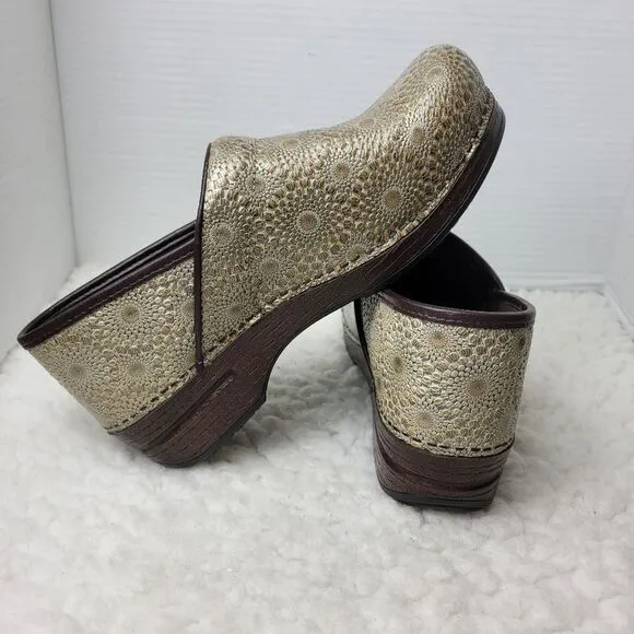 Dansko Gold Patterned Clogs
