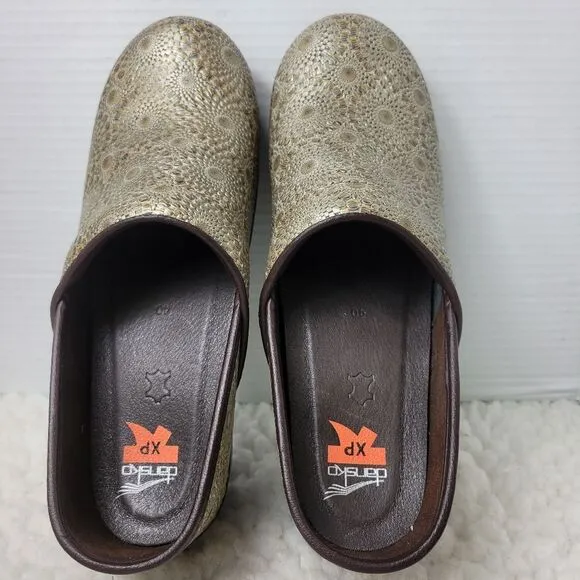 Dansko Gold Patterned Clogs