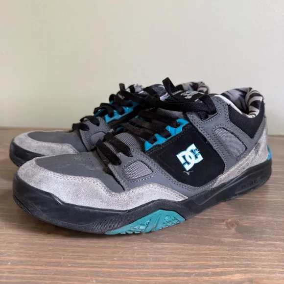 DC Shoes Men’s 11 Grey Blue Stag KB Skate Shoes Sneakers