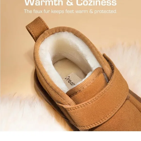 Dearfoams Tan Suede Boots with Elastic Goring