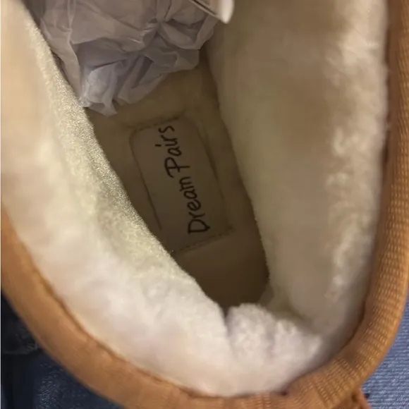 Dearfoams Tan Suede Boots with Elastic Goring