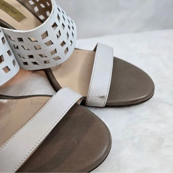 Dee Keller Women's Wedges Leather Chic Sandals Made in Italy Size EU 38.5 US 8.5