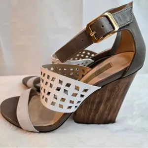 Dee Keller Women's Wedges Leather Chic Sandals Made in Italy Size EU 38.5 US 8.5